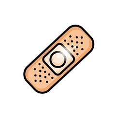Simple, Flat Illustration of a Beige Band-Aid