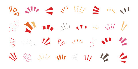 ひらめき・注目を強調する手描き風装飾アイコン集