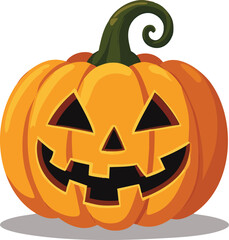 Horror pumpkin lantern with a scary face, an isolated orange Halloween decoration for the autumn holiday season