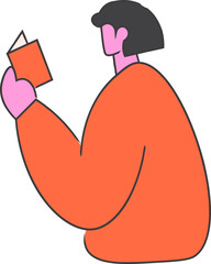 A Girl Reading A Book Flat Vector Illustration