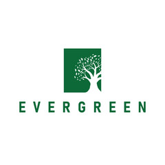 Tree logo design, natural beauty of green earth plants design as a simple and minimalist illustration vector template