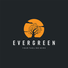 Tree logo design, natural beauty of green earth plants design as a simple and minimalist illustration vector template
