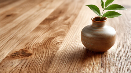 clay jug on wooden background