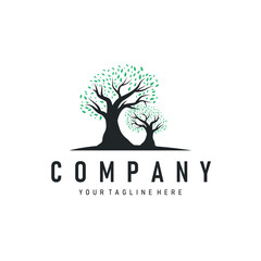 Tree logo design, natural beauty of green earth plants design as a simple and minimalist illustration vector template