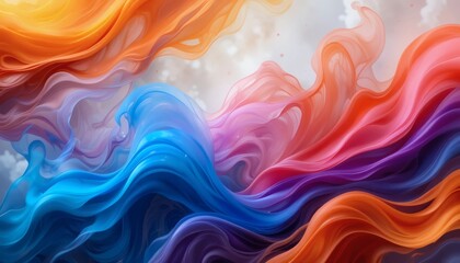 Fototapeta premium Fluid Color Symphony A Vibrant and Dynamic Abstract Painting Depicting Flowing Hues