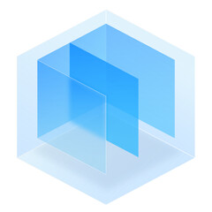 Fototapeta premium 3D Box Rectangle Glassmorphism UI Icon Sign and Symbol Design Illustrator Png Svg 
