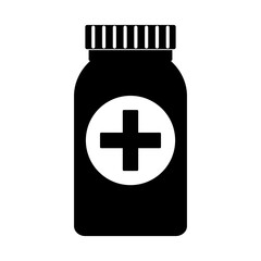 Obraz premium Medication Bottle with Plus Sign icon