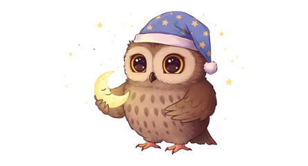 Fototapeta premium owl and moon 