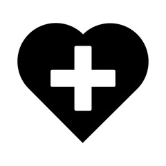 Heart with Plus Sign Medical Symbol of Health and Care