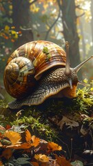A real house on a snail shell, metaphor of burden and mobility