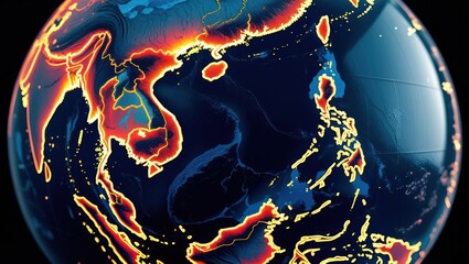 Detailed map of southeast asia and surrounding regions.