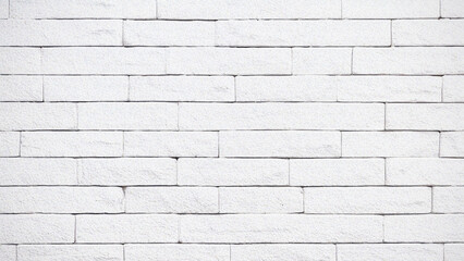 White Brick Wall Creates a Clean, Modern Look. Texture, architecture, surface for design, backgrounds, web use, marketing.