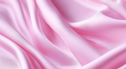 Fototapeta premium Soft pink fabric draped elegantly, showcasing smooth textures and gentle folds.