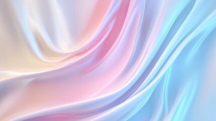 Fototapeta premium Soft, flowing fabric in pastel colors creates a serene and elegant background.