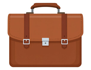 Brown Leather Briefcase Illustration
