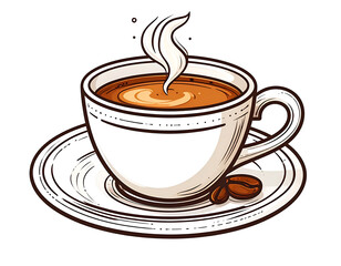 Steaming Coffee Cup Illustration