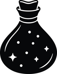 magic potion bag vector icon.