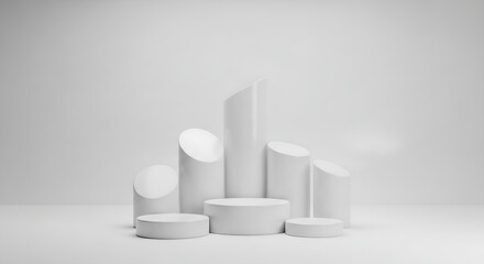 abstract white background with columns