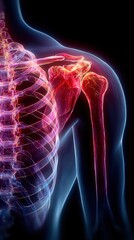 Visualizing Shoulder Pain, A 3D Medical Illustration of Joint Inflammation and Anatomy