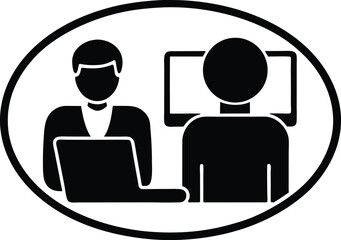 online interview vector icon.