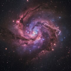 A vibrant, swirling nebula ablaze with iridescent hues of pink, purple, blue, and gold, radiating an ethereal glow, as if celestial matter is coalescing to form new stars.