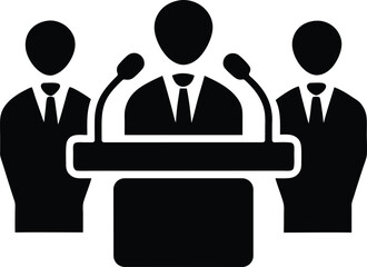 press conference vector icon.