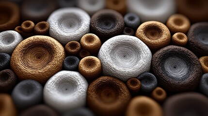 A tiled seamless background featuring concentric circles and geometric grids in a vintage-inspired vector design.