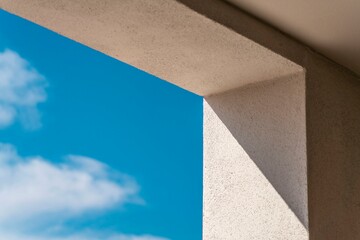 Modern Architectural Detail with Blue Sky
