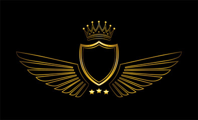 shield with wings empty logo background
