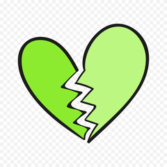 Doodle hand drawn heart drawing on white background