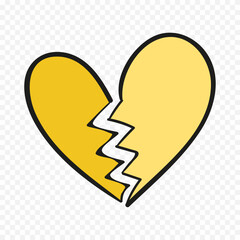 Doodle hand drawn heart drawing on white background