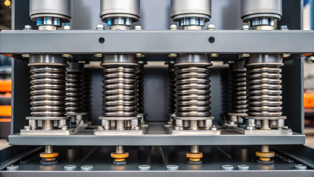 Metal spring mechanism in industrial engineering equipment used for energy sector work with precision and durability