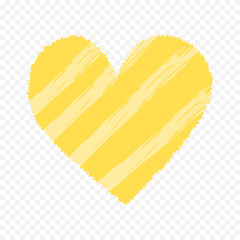 Doodle hand drawn heart drawing on white background