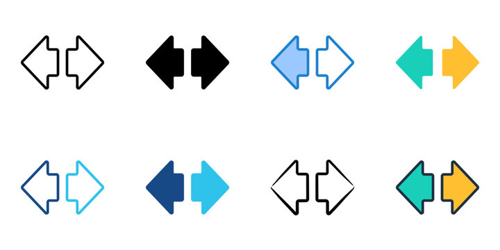 Turn signals icon set multiple style collection 
