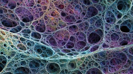 Abstract Cellular Structure: A Kaleidoscope of Hues and Intricate Forms