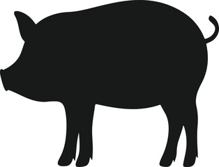 black silhouette of a pig