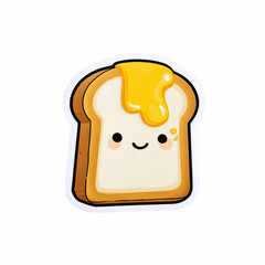 Adorable Cartoon Toast with Honey Drizzle - Cute