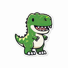 Obraz premium Adorable Cartoon Tyrannosaurus Rex Dinosaur