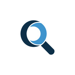 Unique magnifying glass search logo Modern and minimalist vector and abstract logo