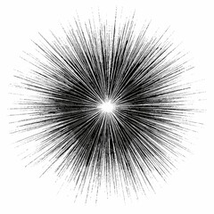 Obraz premium Abstract Burst Black and White Radial Explosion