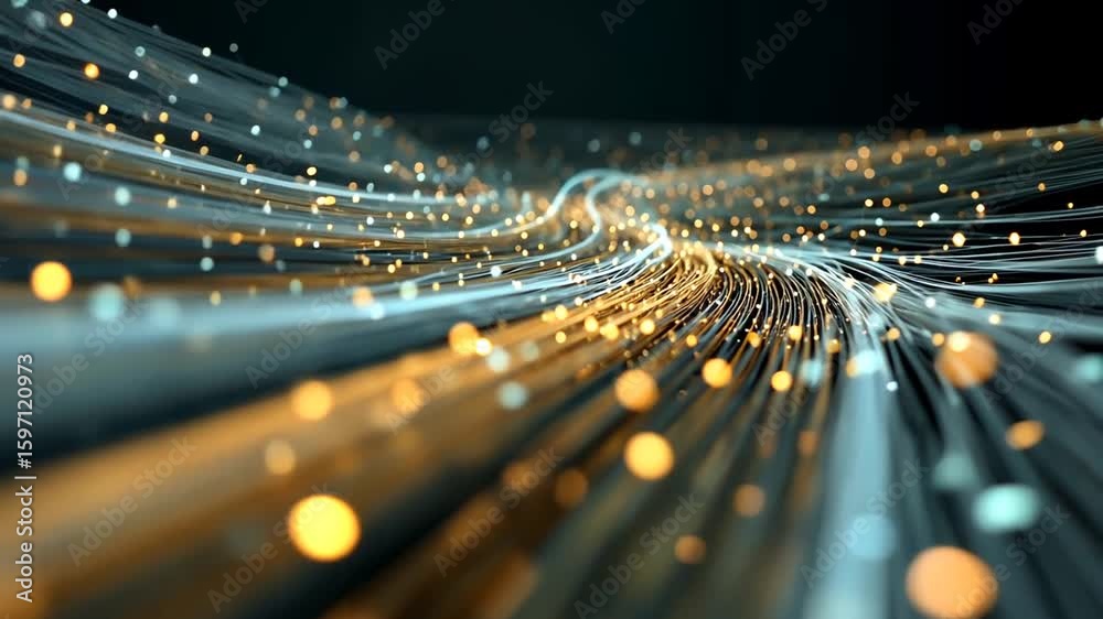 Poster abstract digital flow: a mesmerizing visualization of data streams and connections in the digital re