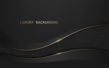Luxurious black and gold background with a modern minimalist design. Vector illustration