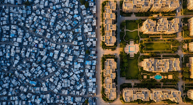 Aerial View of Housing Inequality for World Habitat Day