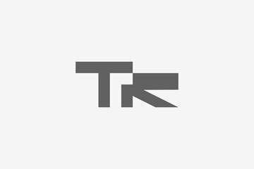 Letter TR negative space and arrow logo