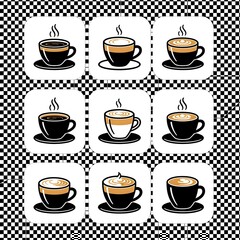 Coffee Cup Icon Collection &ndash; Flat, Vintage and Minimalist Styles