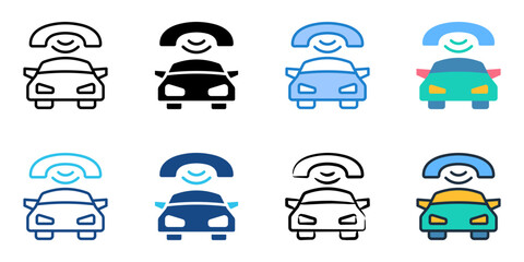 Roadside assistance icon set multiple style collection 
