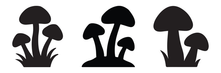 mushrooms silhouette. various  mushrooms for web design.