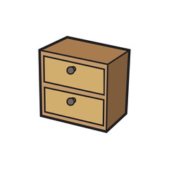 Wooden cabinet cartoon vector illustration isolated template