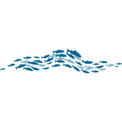 Fototapeta premium School of Fish Illustration
