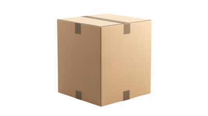 blank white tall cardboard box on white background